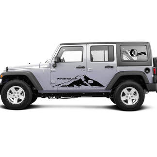 2 New JEEP Wrangler Unlimited 4 Door Decal Sticker Mountains side Graphics Decal Sticker
