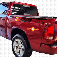 Calcomanías de vinilo con franjas laterales topográficas 4x4 para Dodge Ram 1500_2