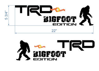 Pegatinas de vinilo Bigfoot TRD edition Mountain BedSide para Tacoma o Tundra
