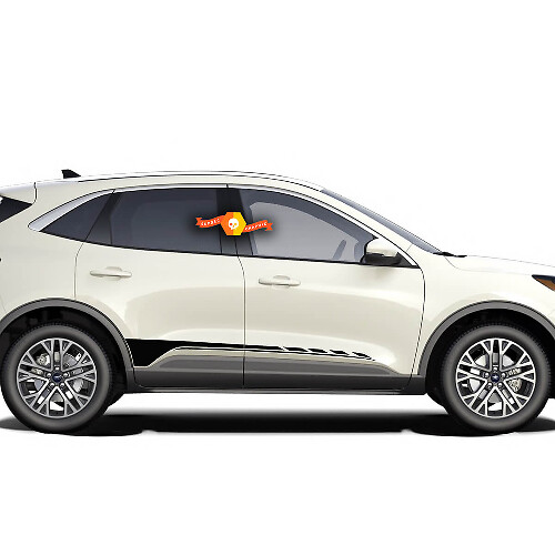 Ford Escape 2020 - 2022 Kit de calcomanías de vinilo para panel de roca de rayas de puertas
