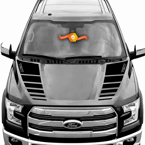 TEXT Louver Spear Pair Capó Adhesivo de vinilo para Ford F-150 2016-2021
