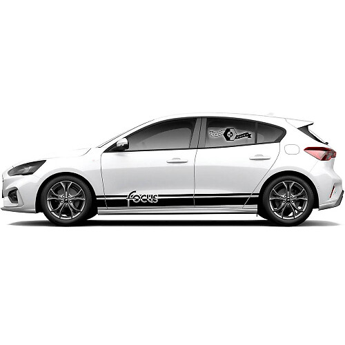 Par Ford Focus ST 2017 - 2022 Clásico ST-Line EcoBoost Franja Vinilo Calcomanía Gráfica del Panel Lateral
