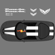 Kit de Vinilo de Rayas Dobles para Capó, Techo y Portón para Pontiac Firebird Trans Am_2