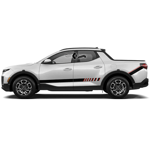 Combinar Hyundai Santa Cruz Rally Side Rocker Panel de 2 colores Pegatizas de vinilo Kit gráfico