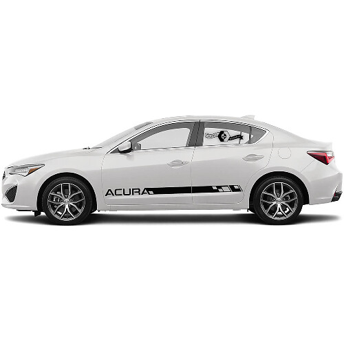 2X Gráfico de puertas del panel lateral Acura ILX 2021 TLX Acura RLX Calcomanía adhesiva de carreras para automóvil
