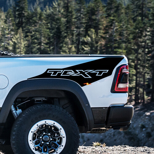 Kit de Pegatinas de Vinilo Personalizadas Estilo TRX para Lateral de Cama Dodge Ram 1500 Rebel TRX