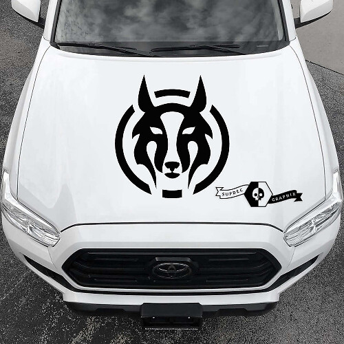 Adhesivo Vinilo de Capó Estilo Tribal de Lobo para Toyota RAV4