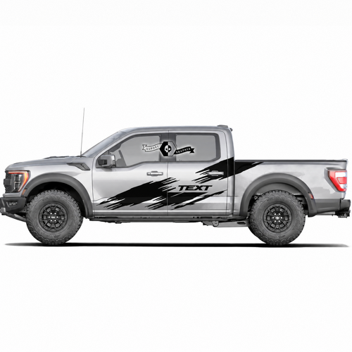 Juego de 2 Pegatinas Personalizadas de Texto para Gráficos Laterales Destrozados para Camioneta Musclecar Power Truck 2022