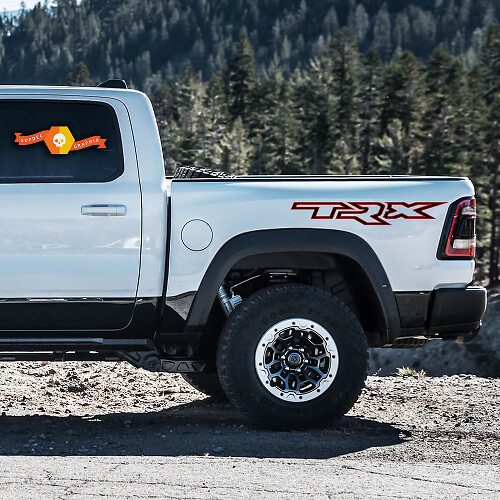 Calcomanías de Vinilo Laterales con Letras en Contorno TRX para Dodge Ram Rebel 1500 TRX