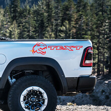 Kit de pegatinas de vinilo personalizadas T-Rex para la cabecera de cama Dodge Ram 1500 Rebel TRX_3