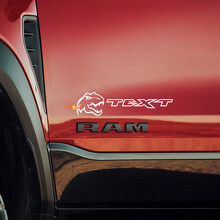 Kit de vinilo lateral personalizado con texto pequeño T-Rex para Ram 1500 TRX Rebel_2