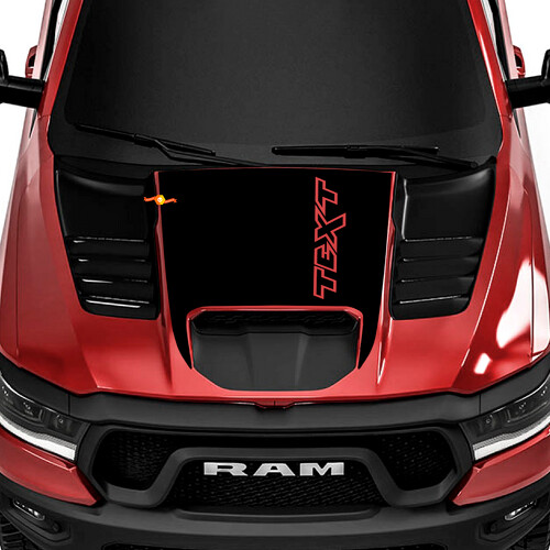 Vinilo adhesivo personalizado de vinilo negro para capó para Dodge Ram Rebel 1500 TRX
