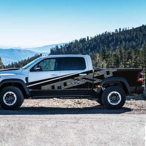 Juego de calcomanías laterales personalizadas estilo TRX para Dodge Ram 1500 Rebel/TRX