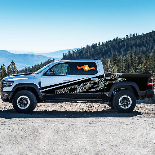 Juego de vinilos laterales estilo TRX para Dodge Ram 1500 Rebel/TRX