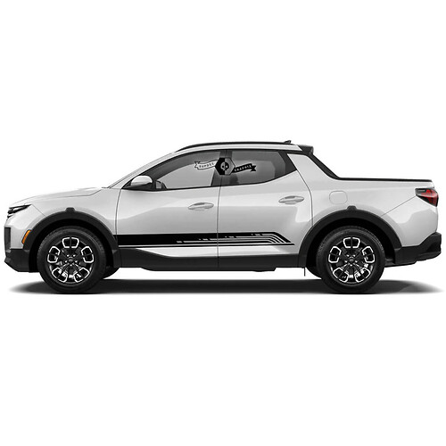 2x Hyundai Santa Cruz Rocker Panel Stripe Logotipo lateral de vinilo Kit gráfico de calcomanías