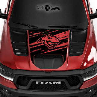 Dodge Ram Rebel 2022+ 2023+ 1500 TRX T-Rex Hood Scratch Claws Destroyed TRX Truck Vinilo Calcomanía Gráfico
