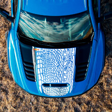 Vinilo Adhesivo de Texto Personalizado con Piel de Dinosaurio para Capó Dodge Ram Rebel 1500 TRX_2