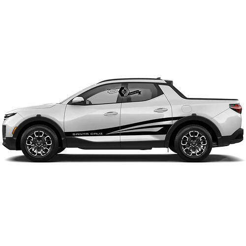 2x Hyundai Santa Cruz Rocker Panel de geometría moderna Puertas laterales Pegatinas de vinilo Kit gráfico