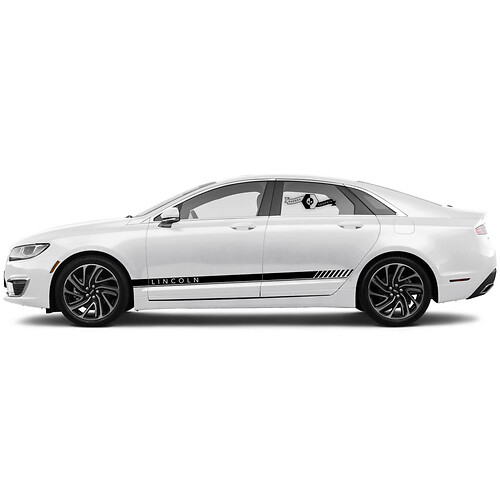 2 x 2020 Lincoln Ilx Rayas de puertas Rocker Rocker Bandera a cuadros CADA DE VINILA PEGATA DE GRÁFICOS