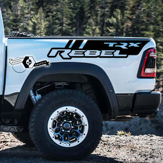 2 calcomanías de vinilo Dodge Ram TRX Rebel 2022+ 2023+ 1500 Bed Side TRX Truck
