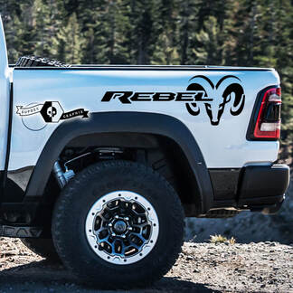 2 calcomanías de vinilo para camión Dodge Ram TRX Rebel 2022+ 2023+ 1500 Bed Side TRX Rebel Truck
