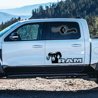 2 calcomanías de vinilo para camión Dodge Ram TRX Rebel 2022+ 2023+ 1500 Doors Side TRX Rebel Truck

