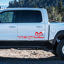 Vinilo adhesivo para puerta estilo Hemi con texto y logotipo personalizado para Dodge Ram 1500_2