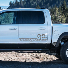 Vinilo adhesivo para puerta estilo Hemi con texto y logotipo personalizado para Dodge Ram 1500_3