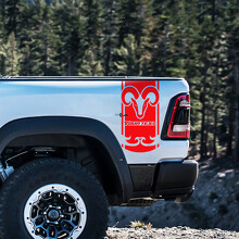 Kit de adhesivos de vinilo de texto personalizado estilo Hemi para el lado de la cama Dodge Ram Rebel 1500 TRX_2