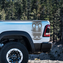 Kit de adhesivos de vinilo de texto personalizado estilo Hemi para el lado de la cama Dodge Ram Rebel 1500 TRX_3