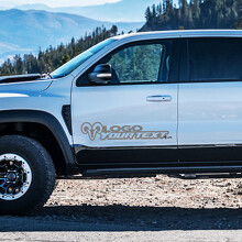 Pegatina de vinilo lateral estilo Hemi con texto y logotipo personalizados para Dodge Ram 1500_2