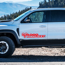 Pegatina de vinilo lateral estilo Hemi con texto y logotipo personalizados para Dodge Ram 1500_3