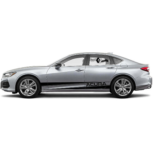 Calcomanía de vinilo lateral con letras de marca y franjas de acento para Acura TLX 2021