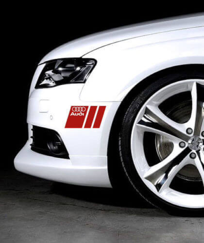 Juego de Adhesivos de Vinilo con Rayas Laterales de Estilo Racing de Marca para Coches Audi