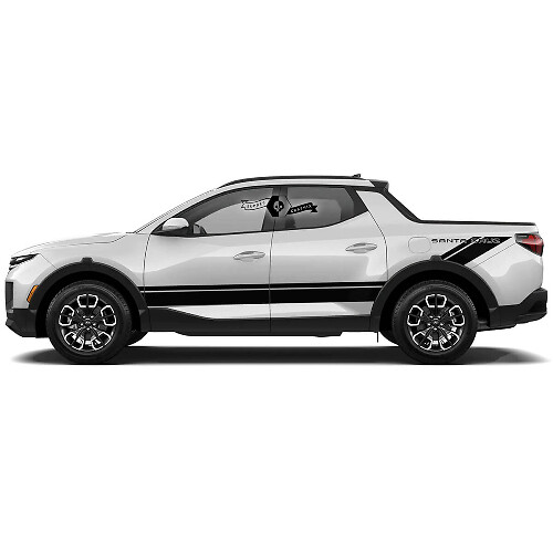 Kit de calcomanías de vinilo con franjas laterales modernas para Hyundai Santa Cruz