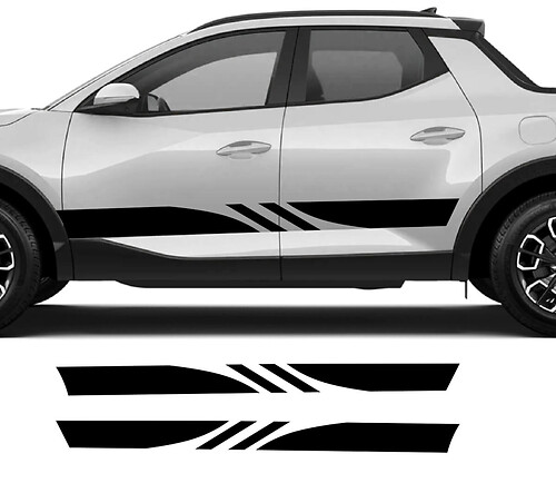 Par de pegatinas de vinilo con logotipo de Panel basculante de puertas laterales de Rally modernas, ajuste gráfico para Hyundai Santa Cruz
