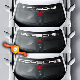 Porsche Logo Spider Windshield Stripes Kit Calcomanía Pegatina
