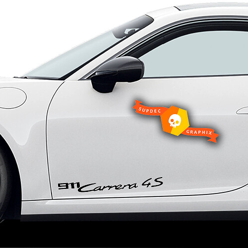 Par de calcomanías Porsche - Calcomanía lateral de la puerta Porsche 911 Carrera 4S
