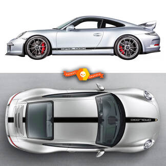 Par Porsche 911 Porsche Carrera Rocker Panel Hood Techo Side Stripes Doors Kits Decal Sticker
