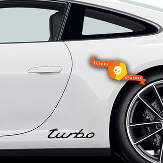 Par de pegatinas Porsche Porsche Turbo Doors Side Decal Sticker
