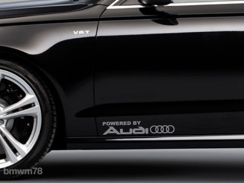 Calcomanía adhesiva de vinilo con logotipo de Audi Powered by para Audi A8