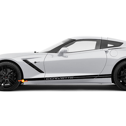 Corvette rocker panel rayas calcomanías de vinilo pegatina para Chevy Corvette C8
 1