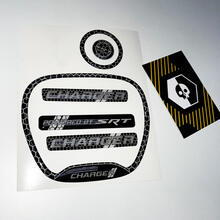 Conjunto de cargador negro blanco srt rit anillo emblema emblema cúpula de cargador de cargador Dodge 3