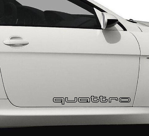 Kit de Calcomanías de Vinilo con Letras en Contorno Quattro para Puerta Lateral para Coches Audi