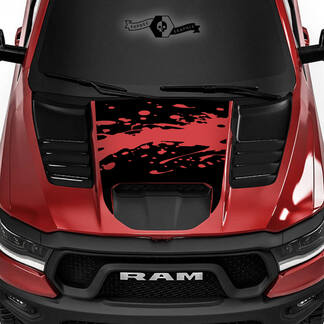 Dodge Ram Rebel 2022+ 2023+ 1500 TRX Hood Dinosaurs Mud Track T-Rex TRX Camión Vinilo Calcomanía Gráfico
