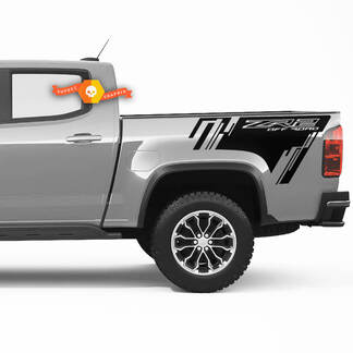 Par Chevrolet ZR2 pegatinas Chevy Splash Grunge todoterreno camión vinilo calcomanía cama gráfico
