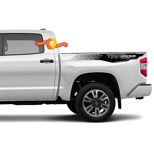 Calcomanía de vinilo con gráficos de puntos degradados TRD para la cabecera de Toyota Tundra