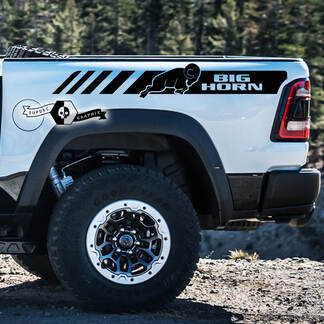 2x Dodge Ram Rebel 2022+ 2023+ 1500 TRX Ram Bed Side Stripe Big Horn Truck Calcomanías de vinilo Gráficos
