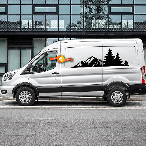 Adhesivos de Vinilo de Árboles de Bosque Montañoso para Ford Transit-Trail 3