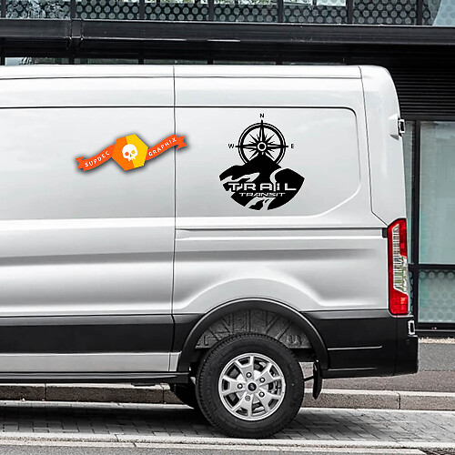 Pegatinas de vinilo con logo de Compass Mountain para Ford Transit-Trail 2